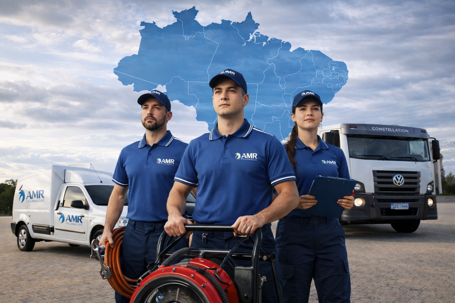 Equipe da AMR Saneamento pronta para atendimento emergencial de desentupimento em todo o Brasil